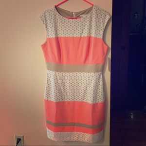 Studio One Coral White Lace Dress